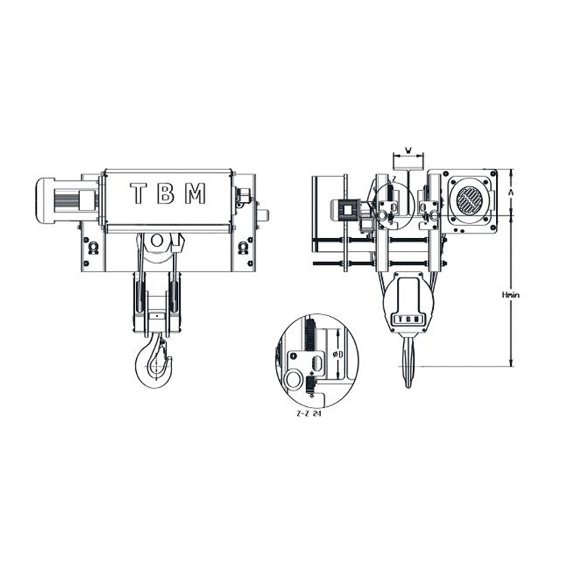 SHA7 Seilzug mit geringer Bauhöhe