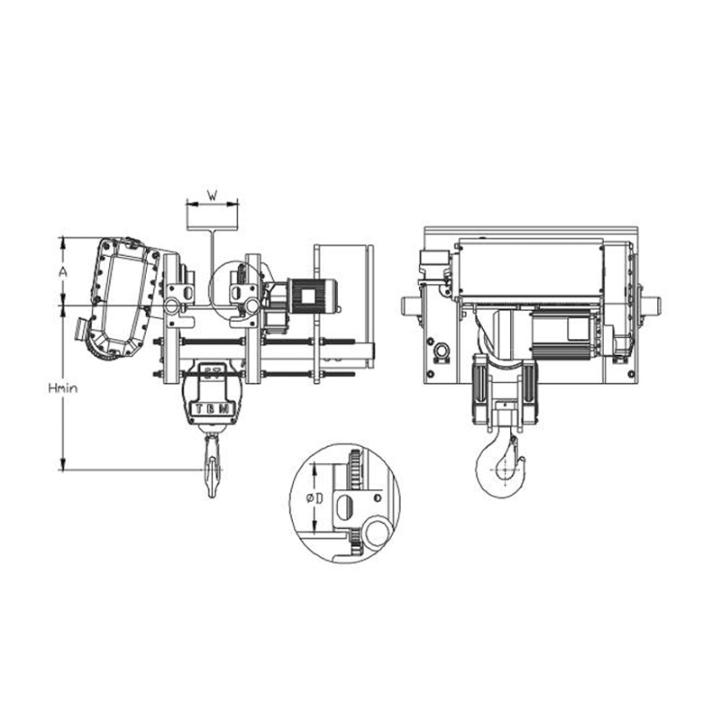 SHA8 Elektroseilzug mit geringer Bauhöhe
